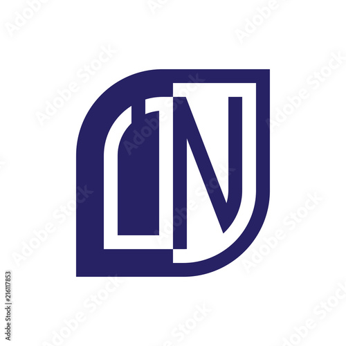 UN initial letter emblem logo negative space
