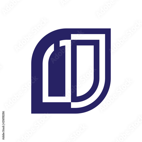UO initial letter emblem logo negative space