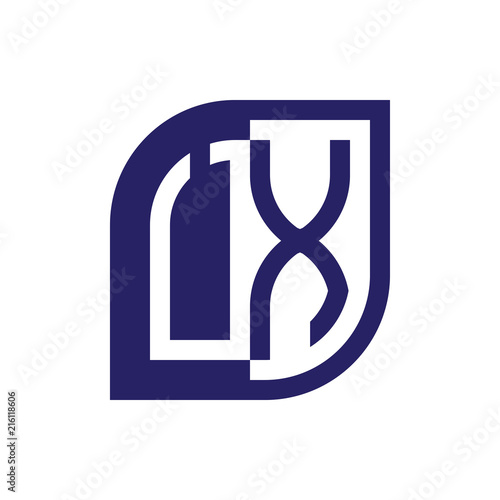 UX initial letter emblem logo negative space