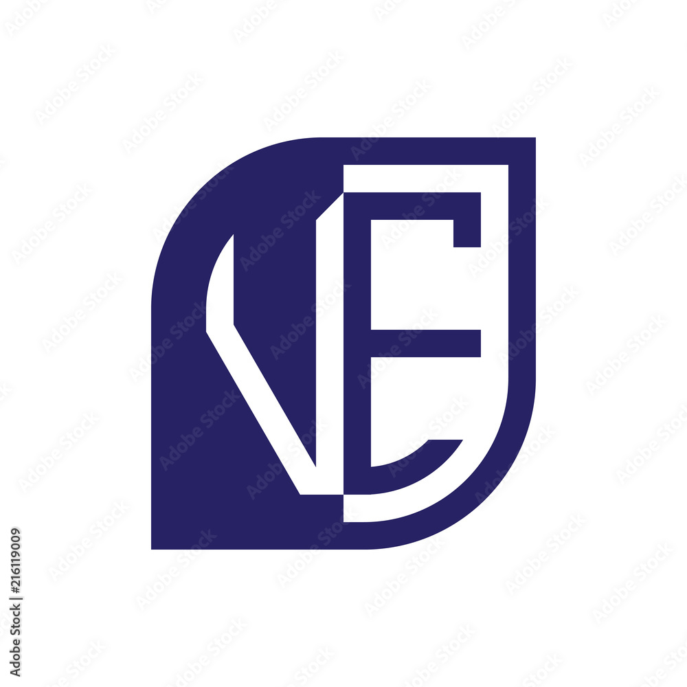 VE initial letter emblem logo negative space VE initial letter emblem logo negative space
