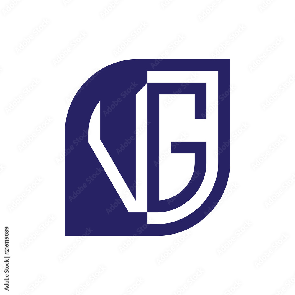 VG initial letter emblem logo negative space VG initial letter emblem logo negative space