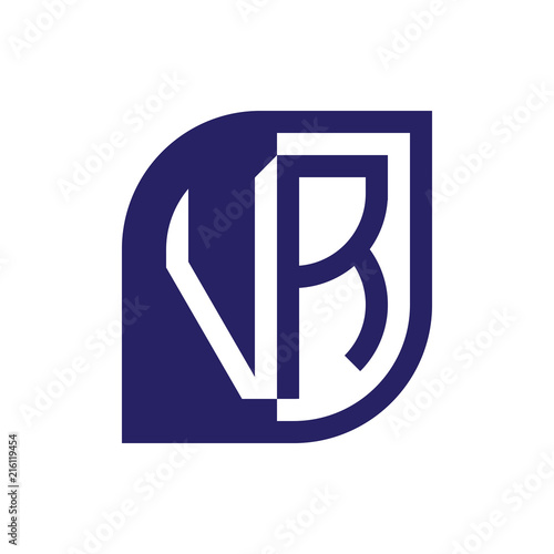 VB initial letter emblem logo negative space