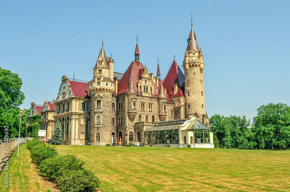Beautiful castle in the field, Poland