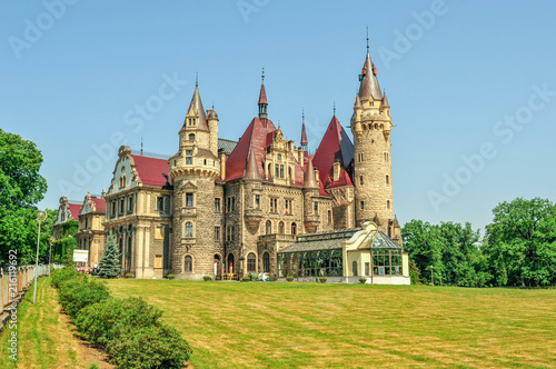 Beautiful castle in the field, Poland
