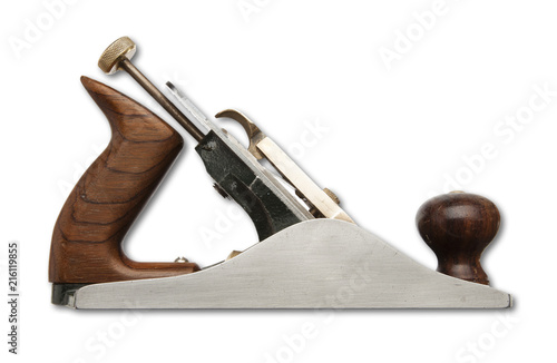 An isolated shot of a precision carpentry Jack Plane