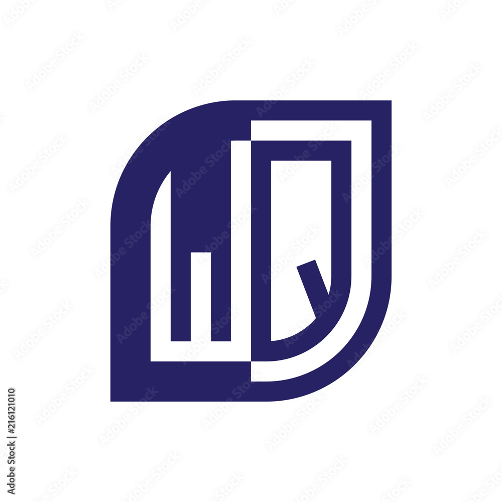 WQ initial letter emblem logo negative space WQ initial letter emblem logo negative space
