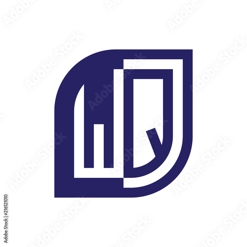 WQ initial letter emblem logo negative space