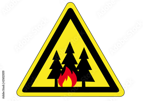 Schild Gefahr durch Waldbrand