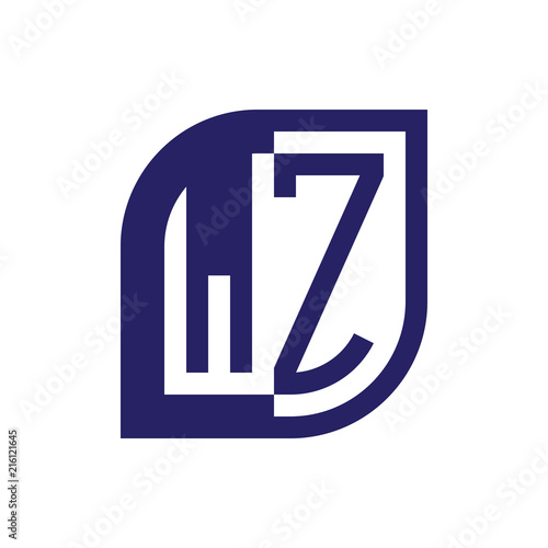 WZ initial letter emblem logo negative space