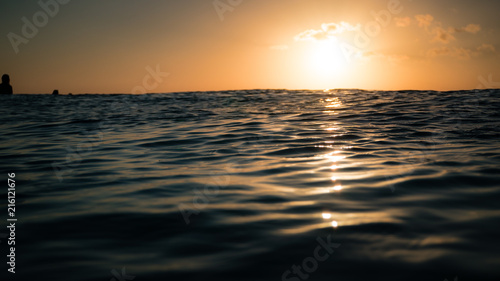 Sunset in water Bali Indonesia