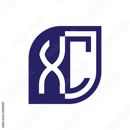 XC initial letter emblem logo negative space