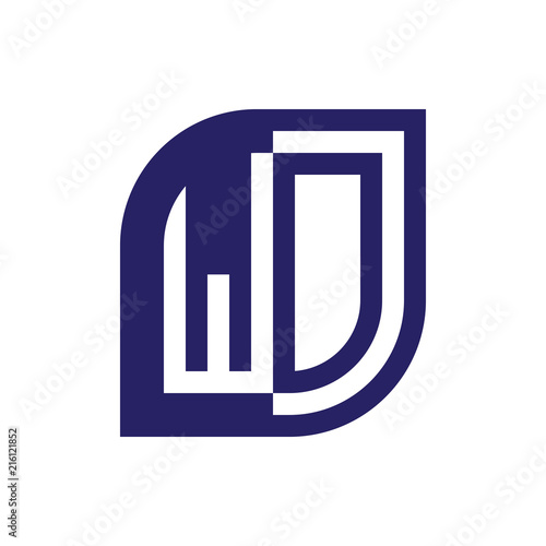 WO initial letter emblem logo negative space