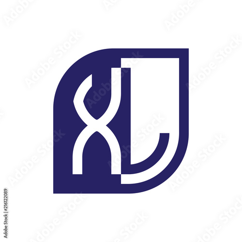 XL initial letter emblem logo negative space