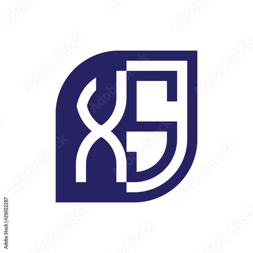 XS initial letter emblem logo negative space