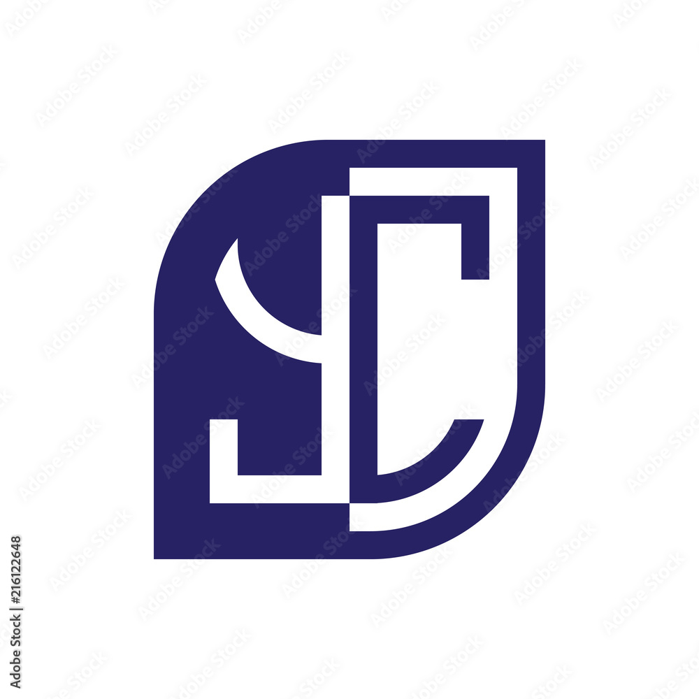 YC initial letter emblem logo negative space YC initial letter emblem logo negative space