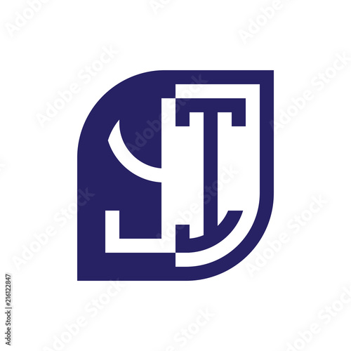 YI initial letter emblem logo negative space