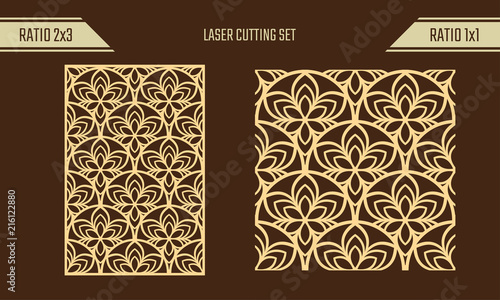 DIY Laser Cutting set. Woodcut Vector Trellis Panel. Plywood Lasercut Eastern Design. Rising Sun seamless pattern for printing, engraving, paper cutting. Stencil lattice ornament.