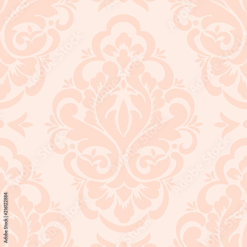 Vector damask seamless pattern element. Classical luxury old fashioned damask ornament, royal victorian seamless texture for wallpapers, textile, wrapping. Exquisite floral baroque template.