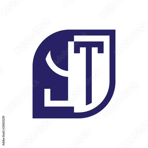 YT initial letter emblem logo negative space