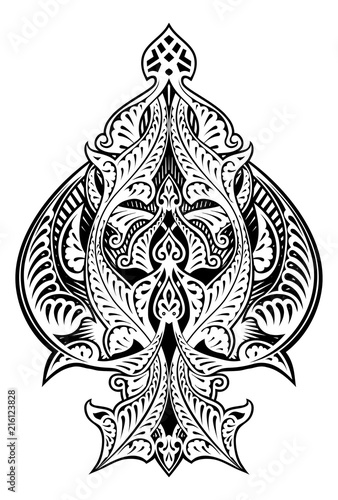 Ace of Spades Icon Shape Abstract Pattern