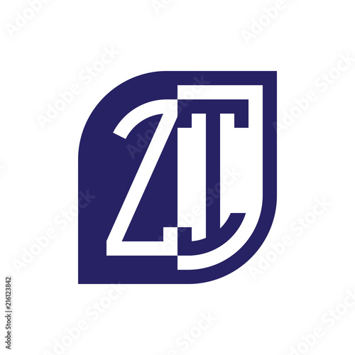 ZI initial letter emblem logo negative space