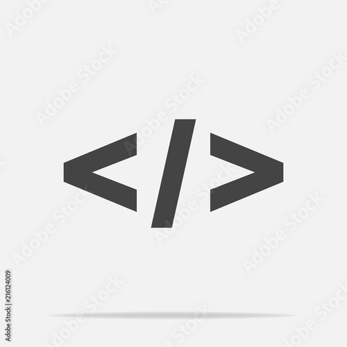 Computer code vector icon. Symbol of programming, webdesign. Layers grouped for easy editing illustration. For your design.