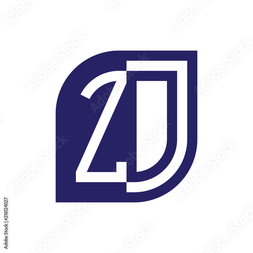 ZO initial letter emblem logo negative space