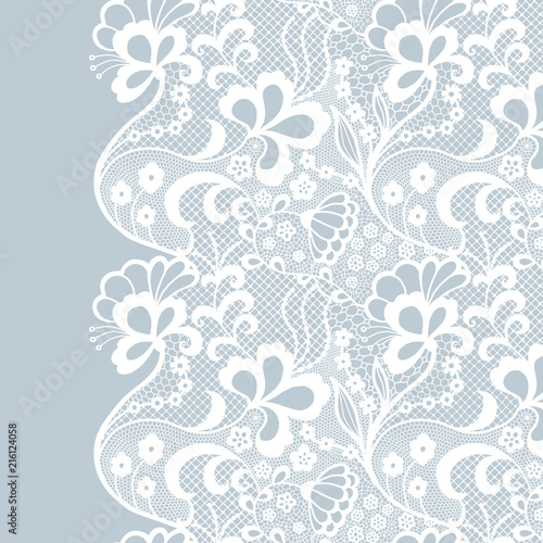 Seamless lace border. Invitation card.