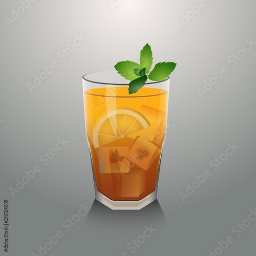 cold tea with ice