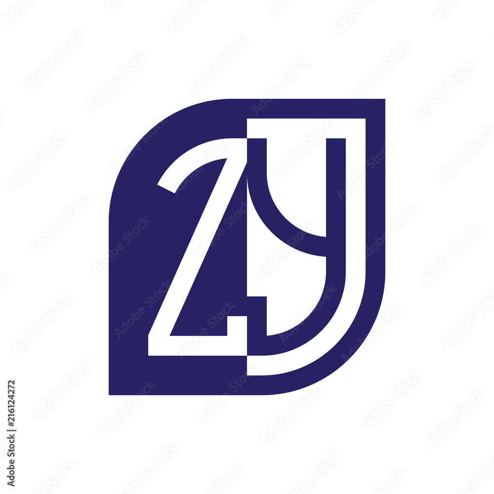 ZY initial letter emblem logo negative space ZY initial letter emblem logo negative space