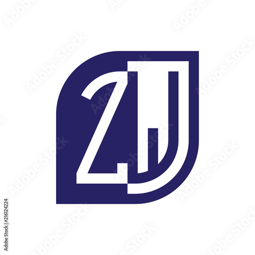 ZW initial letter emblem logo negative space