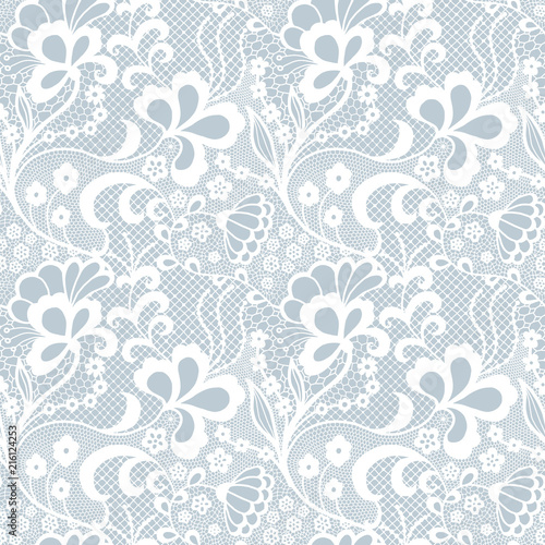 Lace seamless pattern with flowers