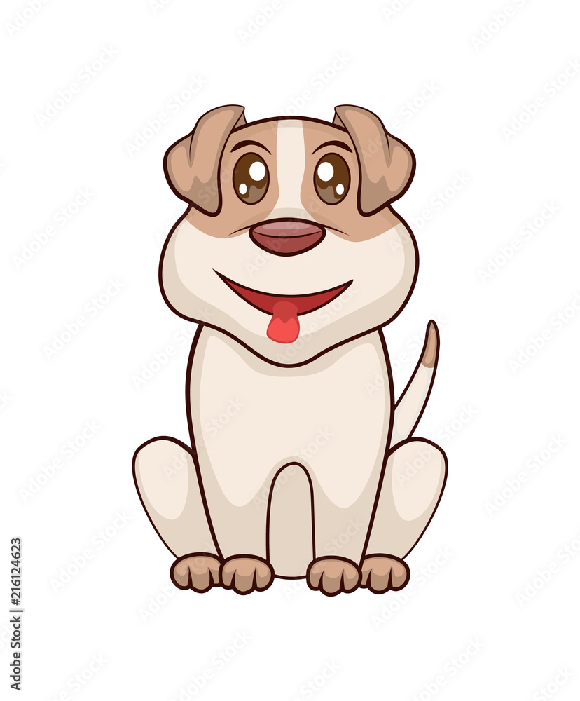 Fototapeta premium Friendly Puppy with Big Shiny Eyes and Open Mouth