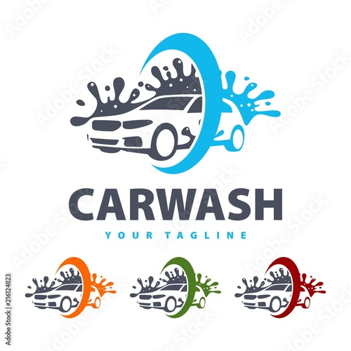 Car Wash Logo Splash Water Design Logo, Car Logo, Splash Water Car Wash Design Template