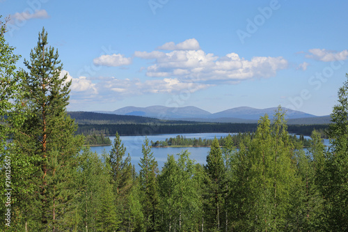 Lapland summer lake scenery