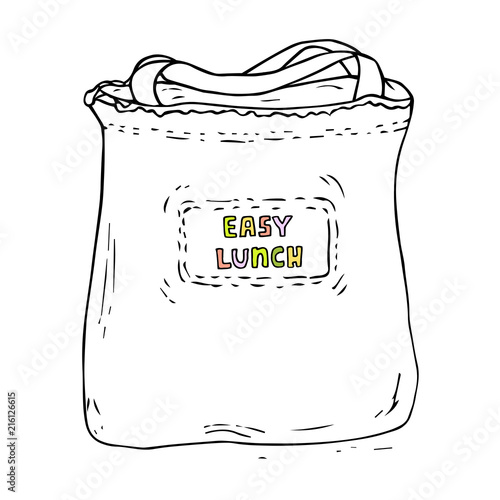 Easy lunch. Lunchbox illustration. Hand drawn sketch