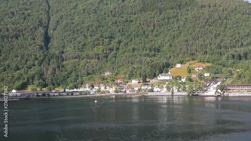 Wallpaper Mural Sea gulf and settlement ashore. Hellesylt, Norway Torontodigital.ca