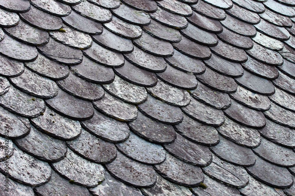 Traditional stone roof in Norway