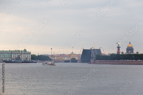 River parade in Saint--Petersburg