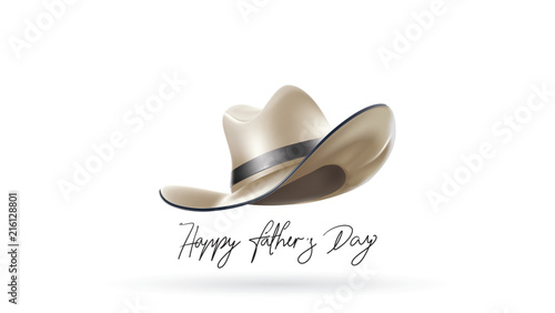 Happy Father’s Day greeting card, banner design with lettering, typography or Calligraphy in three-dimensional style