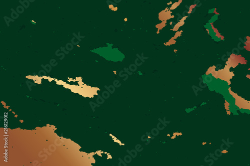 Marble emerald green texture design with golden pattern