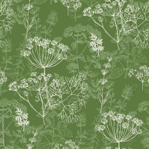 Elegant classic herbal seamless pattern photo