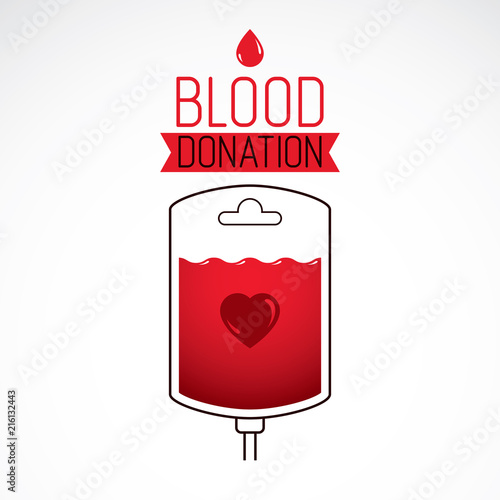 Blood dropper vector graphic illustration isolated on white. Volunteer donorship, healthcare and medical treatment conceptual symbol.