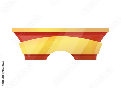 Desk of Yellow and Red Color Vector Illustration