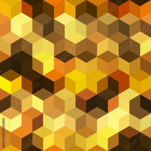 Hexagon grid seamless vector background. Cool polygons with bauhaus corners geometric graphic design. Trendy colors hexagon cells pattern for card or cover. Honeycomb shapes mosaic backdrop.