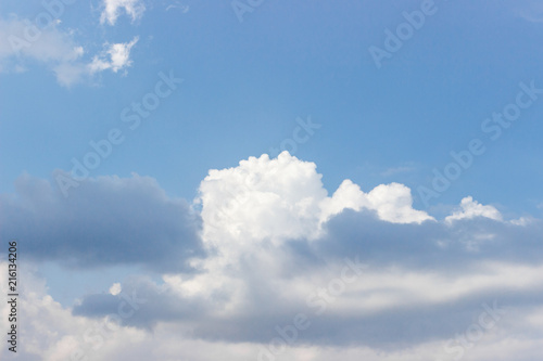 Blue sky background with clouds in sunny day
