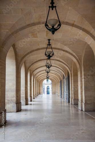 Canvas Print Arches corridor at the Odeon Theater in Paris France