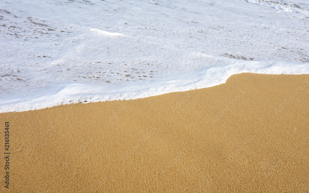 White Sea wave and sandy beach Background.Copy space White Sea wave and sandy beach Background.Copy space