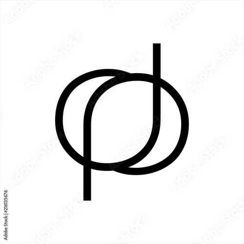 dp, dop, pd, pod initials line art geometric company logo