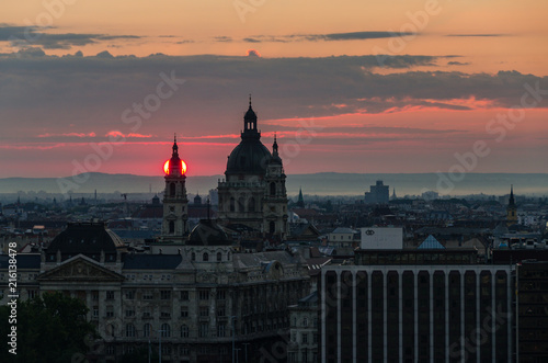 Basilica sunrise in Budapest 2018 summer